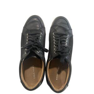 Cole Haan Mens Black Leather & Suede Lace-Up Sneakers Size 10M Casual Shoes